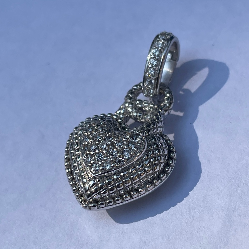 JUDITH RIPKA Heart Pendant Enhancer 925 Sterling Silver